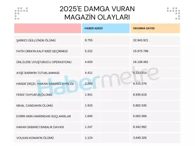 İşte 2025'e damga vuran magazin olayları