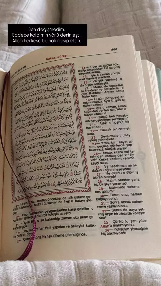 Şeyma Subaşı yine Kur'an-ı Kerim'i paylaştı, o sözleri yazdı: Allah herkese nasip etsin